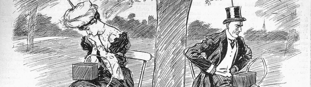 man and woman ignoring each other while using wireless telegraph